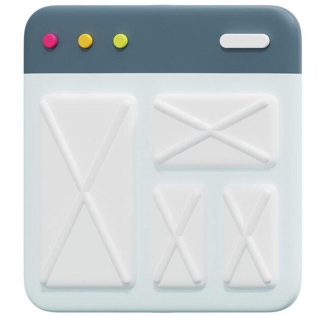 wireframe 3d render icon illustration