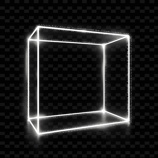 PSD wireframe cube signboard con una tavola a forma di cubo wireframe y2k shape creative signboard decor