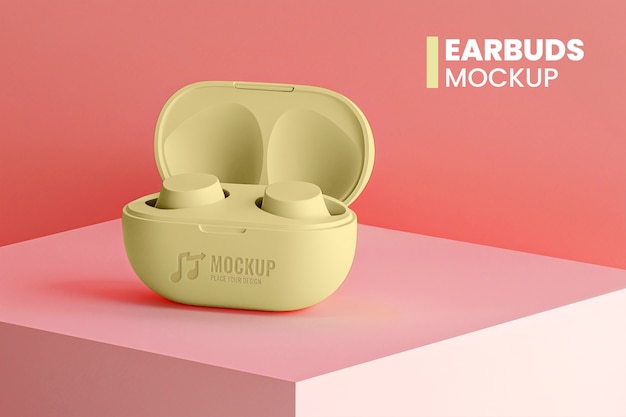 wireless earbuds mockup design
