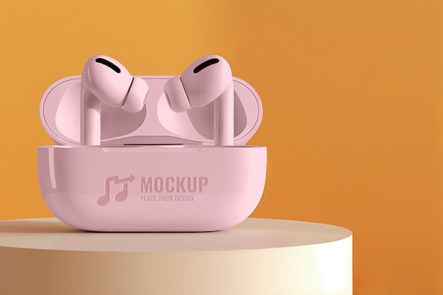 wireless earbuds mockup design
