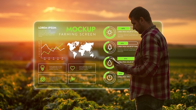 PSD mockup di un'app per l'agricoltura wireless