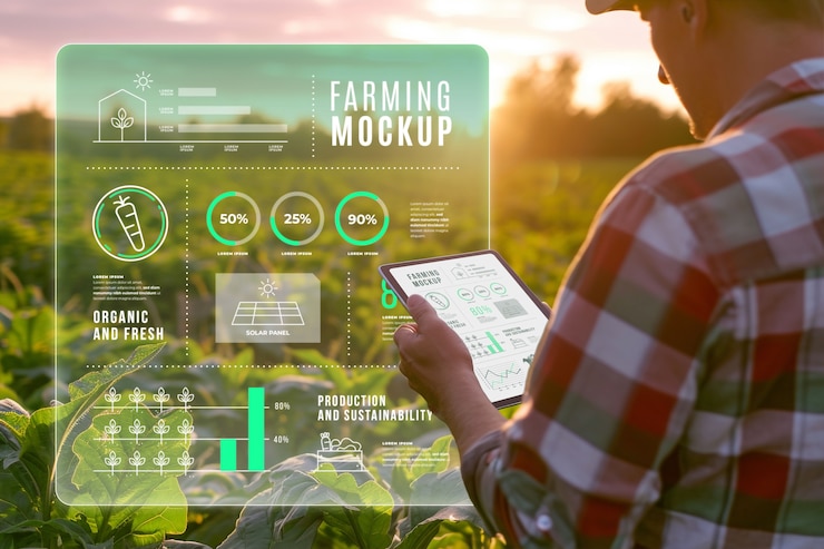 PSD wireless farming app mockup
