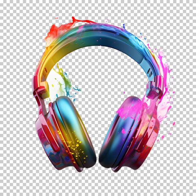 PSD wireless headphone png isolated on transparent background