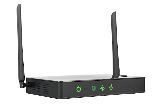 wireless internet router 3d rendering isolated on transparent background