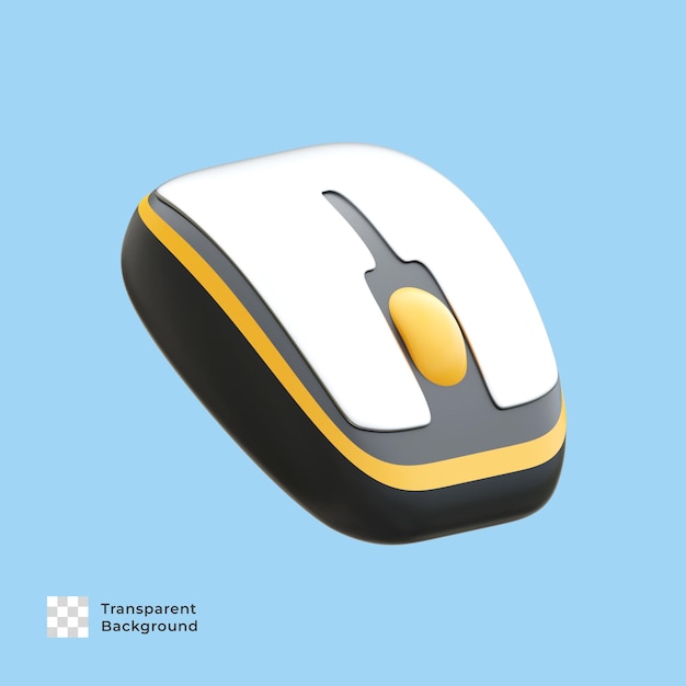 PSD wireless mouse 3d render illustration deisgn