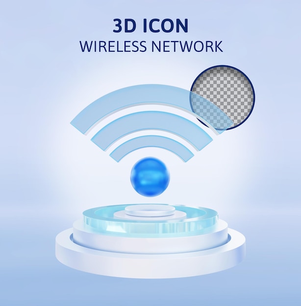 wireless network 3d rendering illustration