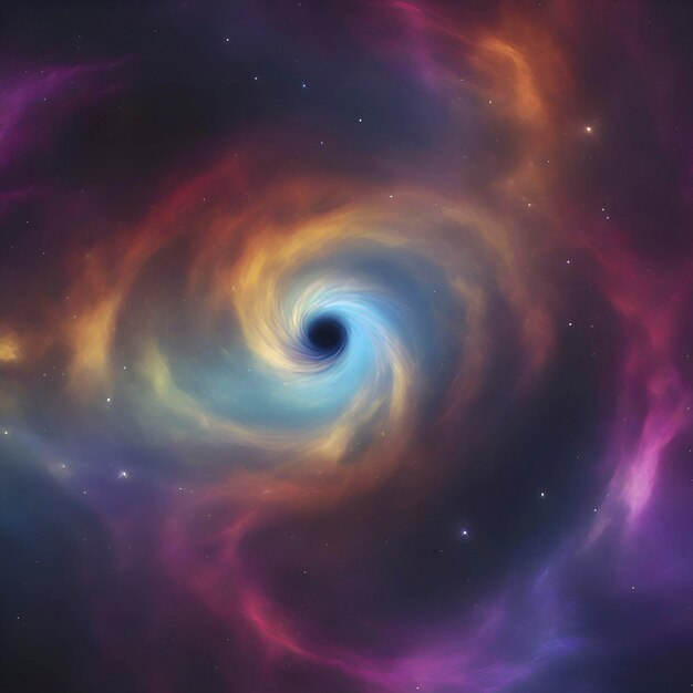 PSD wirująca mgławica i czarna dziura w środku galaktyki tęczowej aigenerated