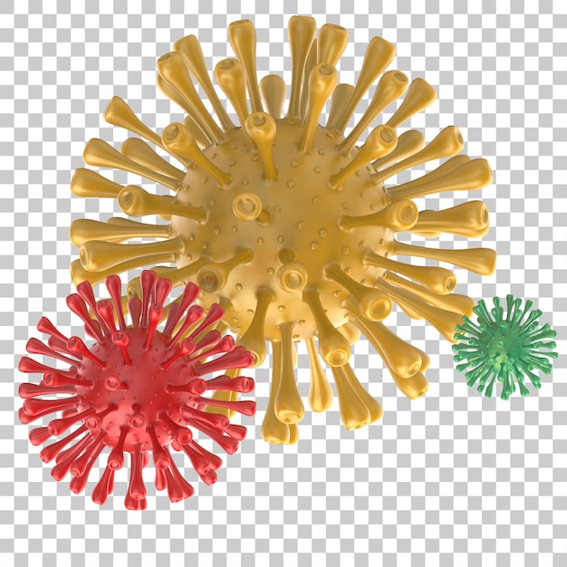 Wirus Izolowany Na Przezroczystym Tle Ilustracja Renderowania 3d