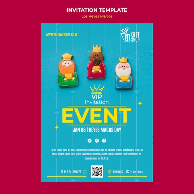 PSD the wise men invitation template