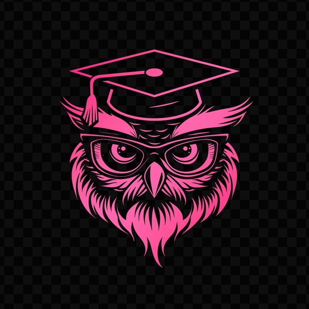 Wise owl mascot logo con un berretto di laurea e occhiali desig psd vector tshirt tattoo ink art