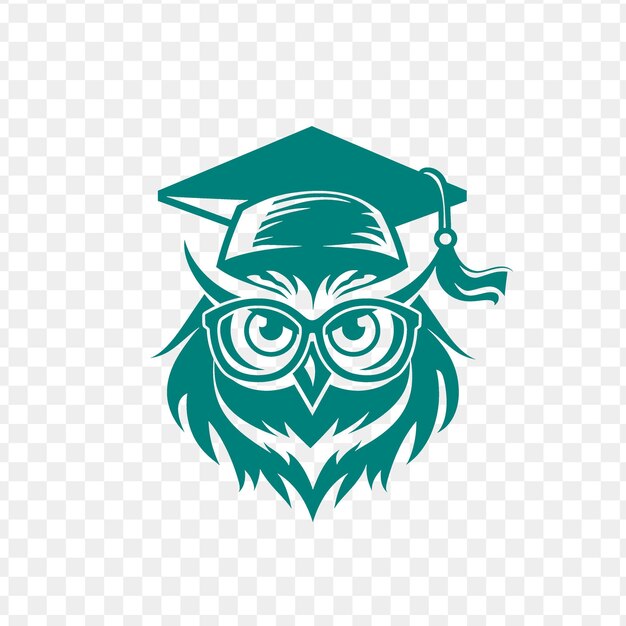 PSD wise owl mascot logo with a graduation cap and glasses desig psd vector tshirt tattoo ink art