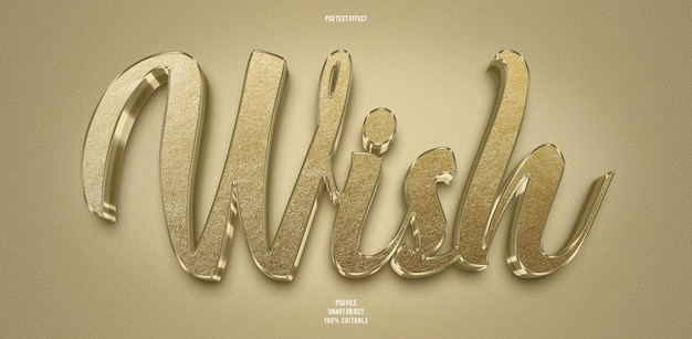 PSD wish 3d editable text effect