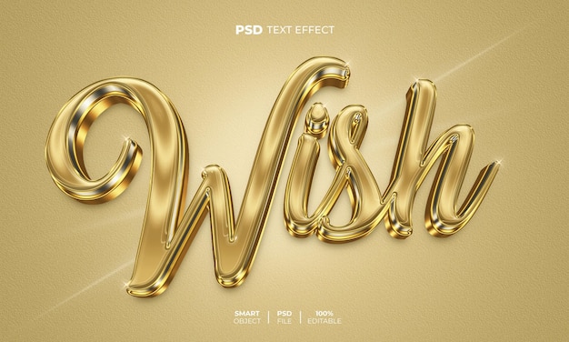 Wish 3D editable text effect