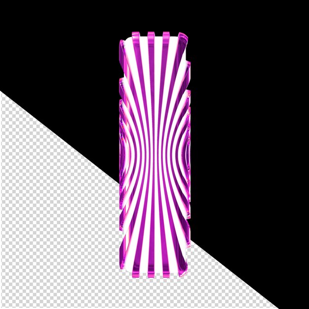 Wit 3d-symbool met ultra dunne paarse riemen