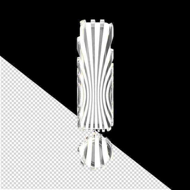 PSD wit 3d-symbool met ultra dunne zilveren riemen