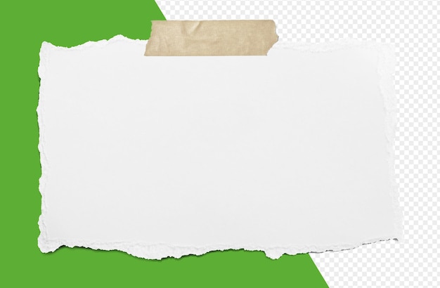 Wit gescheurd papier geïsoleerd op een transparante achtergrond