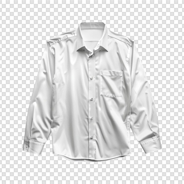 PSD wit hemd mockup geïsoleerd op doorzichtige achtergrond