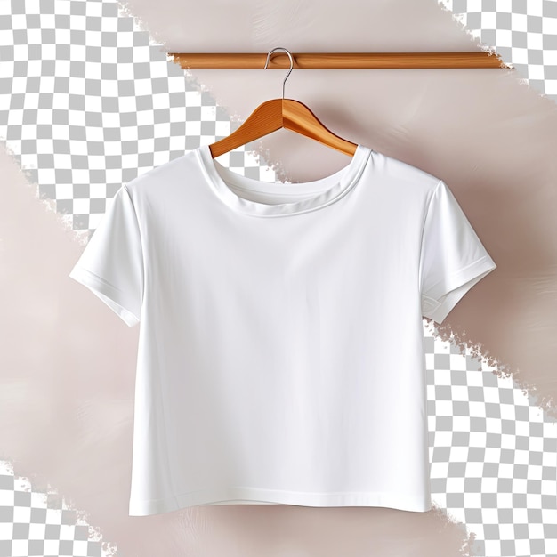 PSD wit hemd op transparante achtergrond met een geïsoleerde hanger.