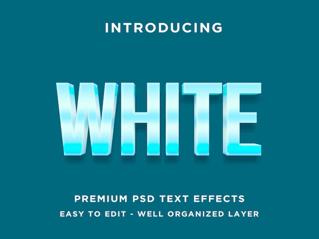 PSD wit koud - tekststijleffect mockup