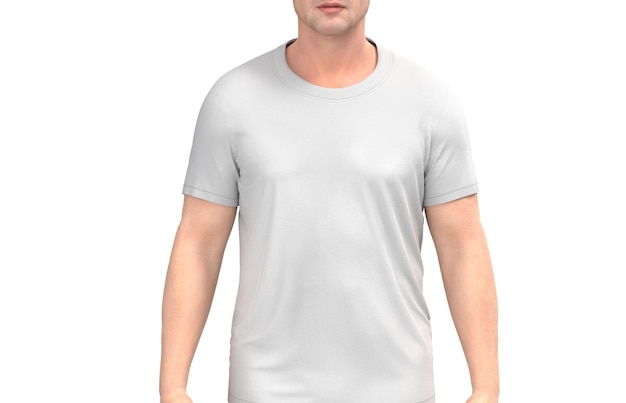 Wit leeg t-shirt model vooraanzicht mockup