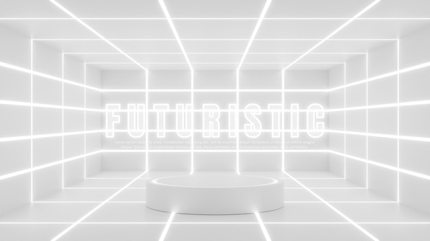 wit neon futuristisch podium