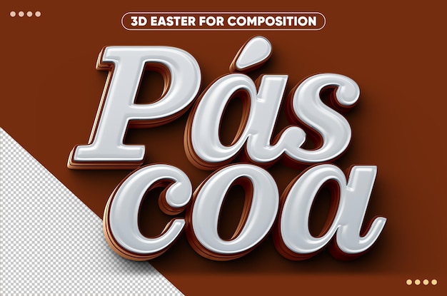 PSD wit pasen 3d-logo voor compositie