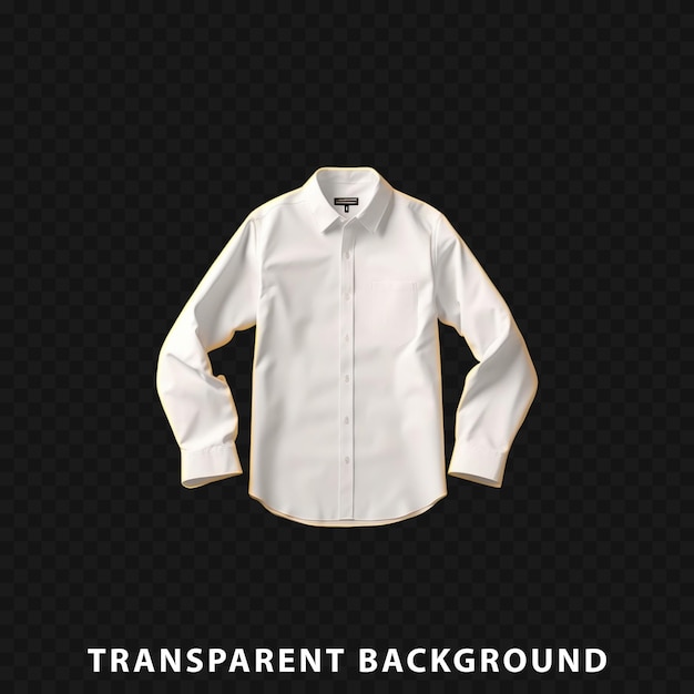 Wit shirt met lange mouwen mockup geïsoleerd op transparante achtergrond