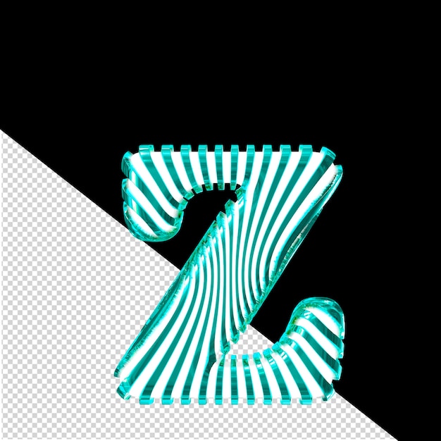 PSD wit symbool met turquoise verticale ultraslanke riemen letter z