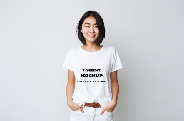 Wit t-shirtmodel