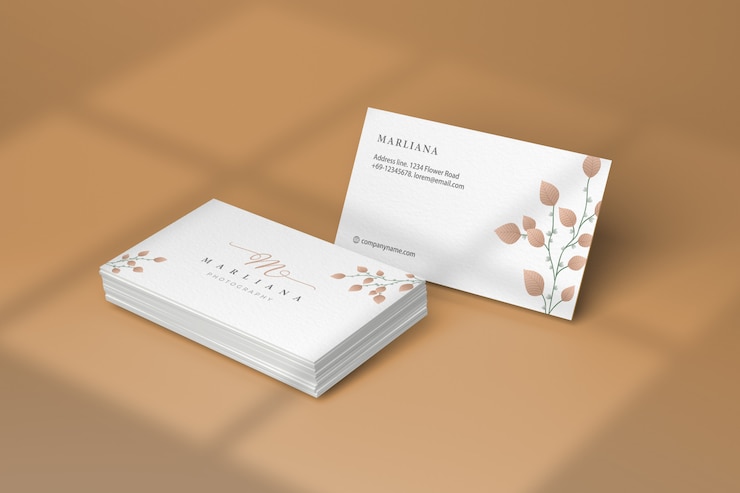 PSD wit visitekaartje mockup met schaduw
