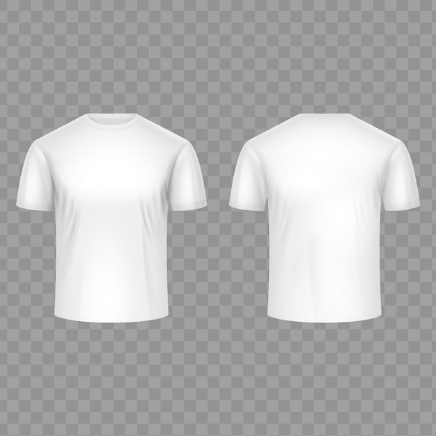 Wit wit T-shirt sjabloon voor- en achterzijde
