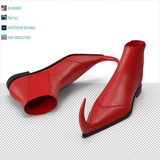 PSD witch boots 3d modeling psd file