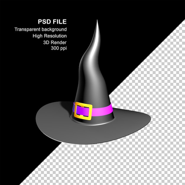 PSD rendering 3d del cappello da strega