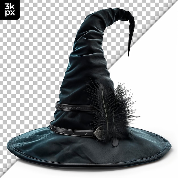 PSD witch hat isolated on transparent background