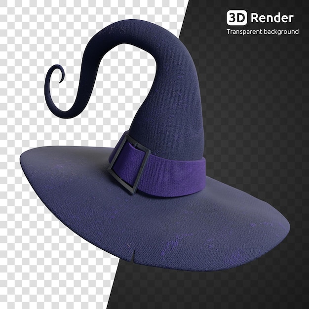 Witch's hat 3d render isolated