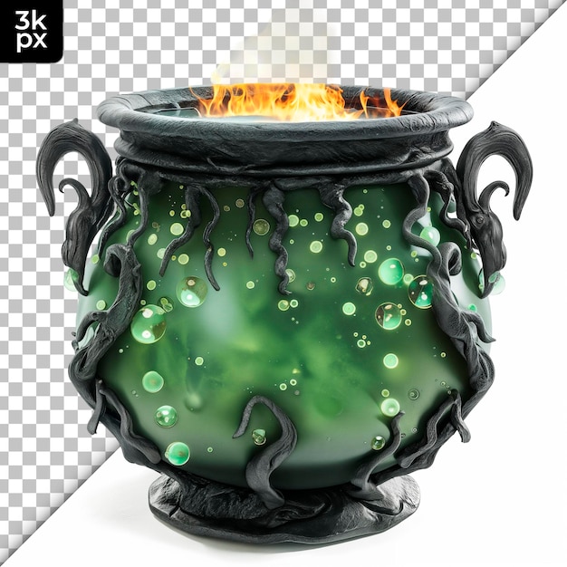 PSD witchs cauldron halloween isolated on transparent background