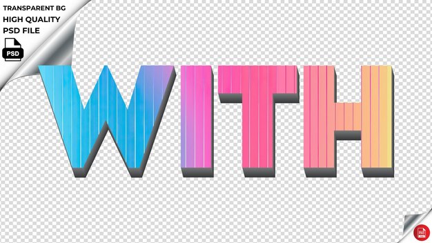 With typography rainbow colorful text texture psd transparent