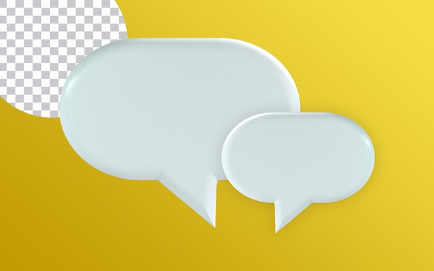 Witte 3D Render Chat Bubble Realistisch