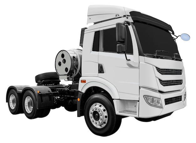 Witte aanhangwagen aan de zijkant