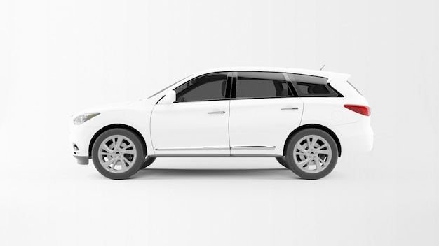 Witte auto geïsoleerd