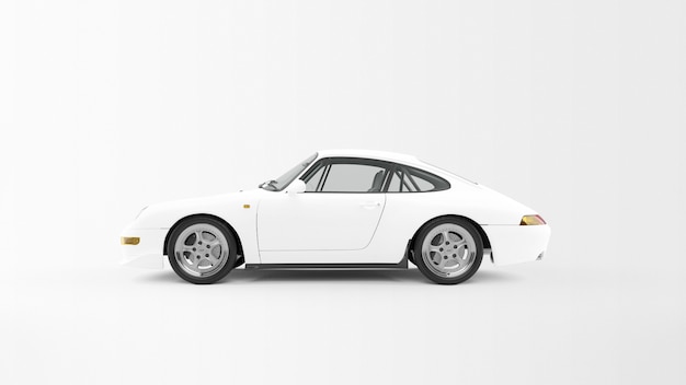 Witte auto geïsoleerd