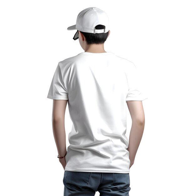 PSD witte blanco t-shirt mockup sjabloon front view geïsoleerd op witte achtergrond