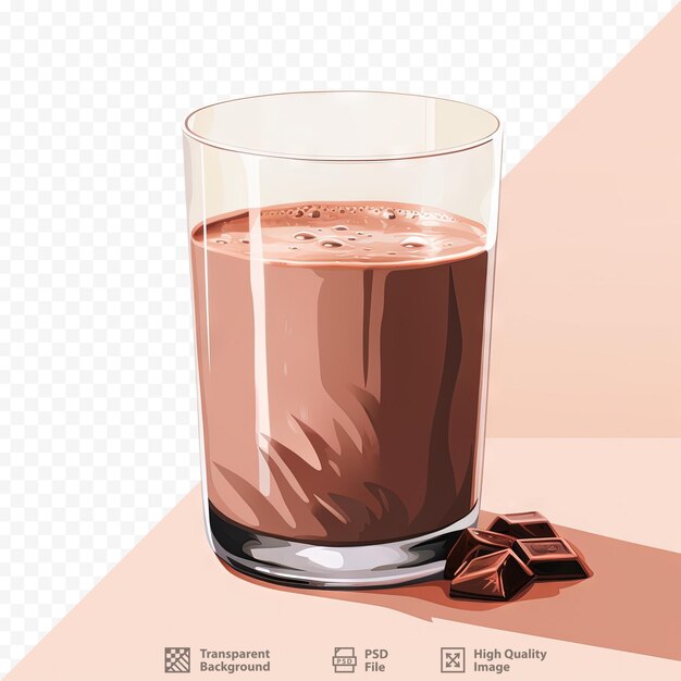 PSD witte cacao in een houten glas op een geïsoleerde achtergrond