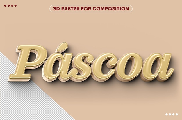 Witte chocolade handgeschreven Pasen 3D-logo