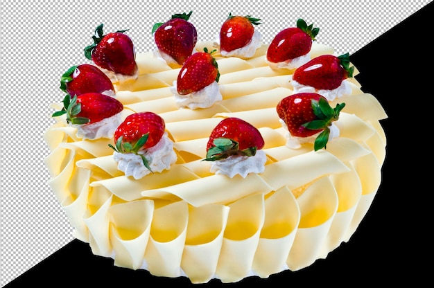 Witte chocoladekoek met aardbeien