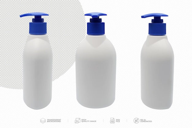 Witte dispenserfles geïsoleerd op een transparante achtergrond