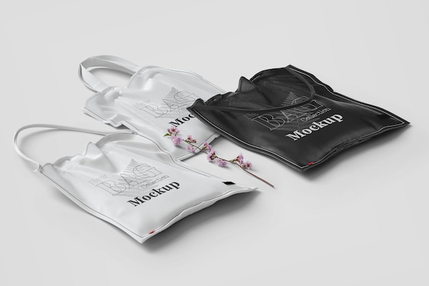 Witte draagtas mockup merk shooping