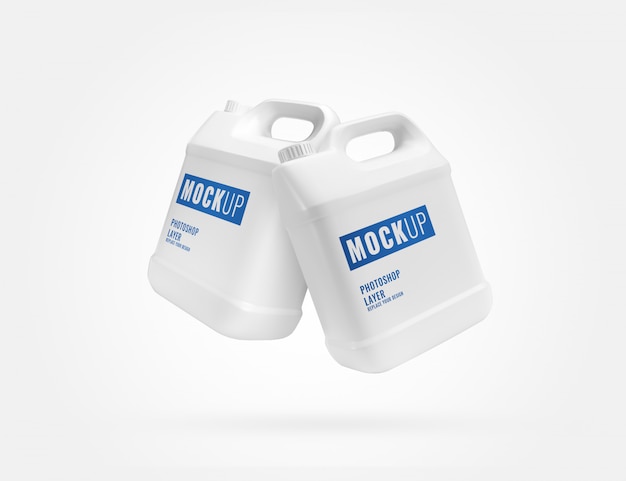 PSD witte gallon containers mockup