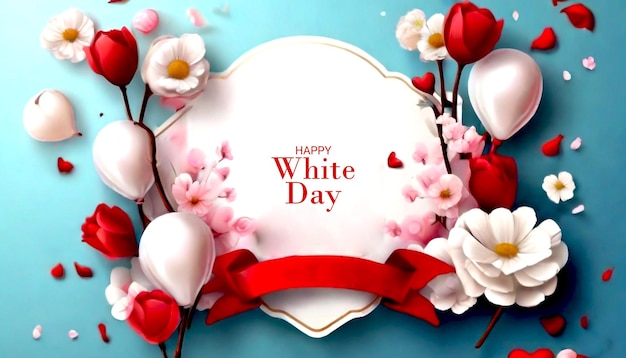 witte gelukkige dag realistische verkoop banner ontwerp sjabloon