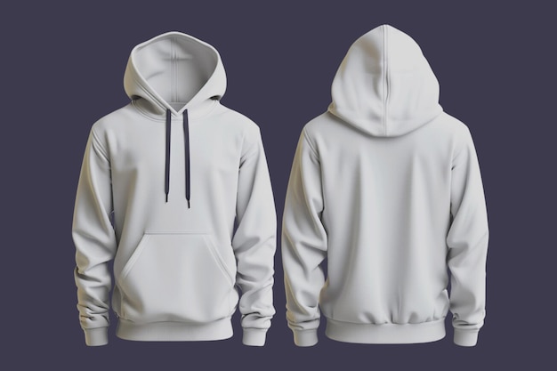 Witte hoodie voor- en achtermodel